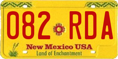 NM license plate 082RDA