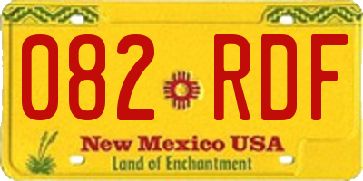 NM license plate 082RDF