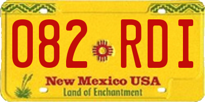 NM license plate 082RDI