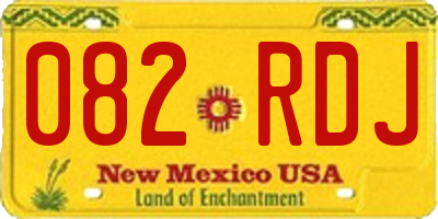 NM license plate 082RDJ