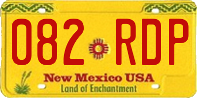 NM license plate 082RDP