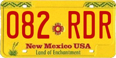 NM license plate 082RDR