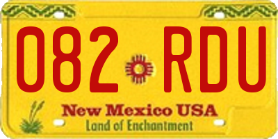NM license plate 082RDU