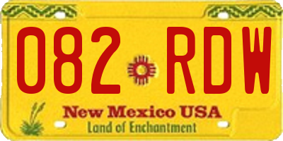 NM license plate 082RDW