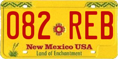 NM license plate 082REB