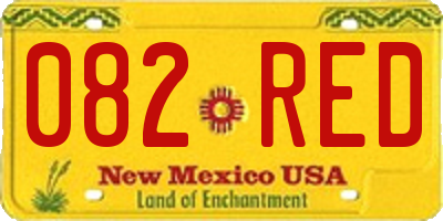 NM license plate 082RED
