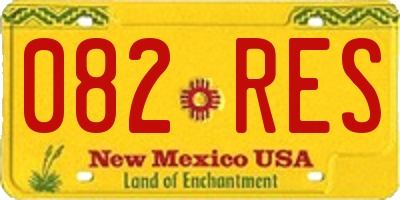 NM license plate 082RES