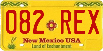 NM license plate 082REX