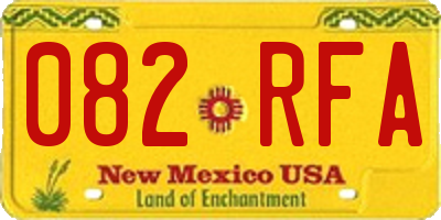 NM license plate 082RFA