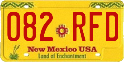 NM license plate 082RFD