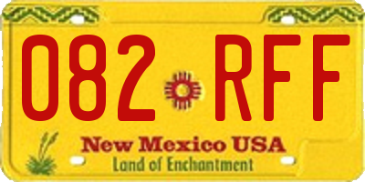 NM license plate 082RFF