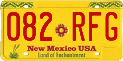 NM license plate 082RFG