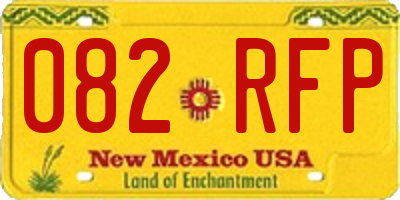 NM license plate 082RFP
