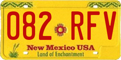 NM license plate 082RFV