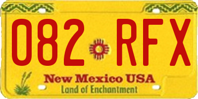 NM license plate 082RFX