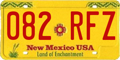 NM license plate 082RFZ