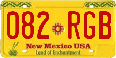 NM license plate 082RGB