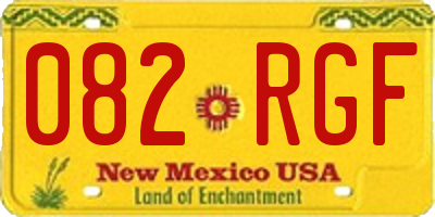 NM license plate 082RGF
