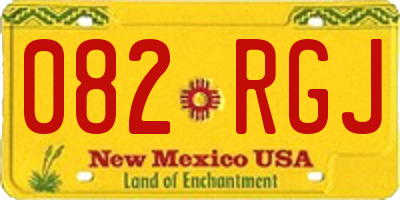 NM license plate 082RGJ