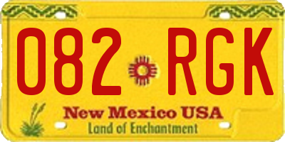 NM license plate 082RGK