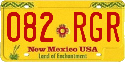 NM license plate 082RGR