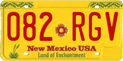NM license plate 082RGV