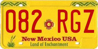 NM license plate 082RGZ