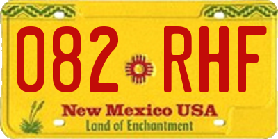 NM license plate 082RHF