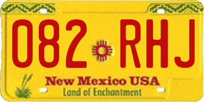 NM license plate 082RHJ