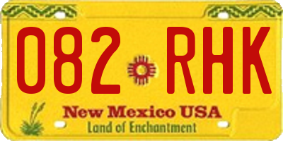 NM license plate 082RHK