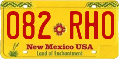 NM license plate 082RHO
