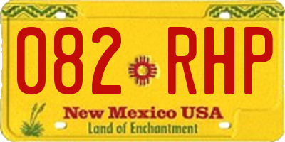 NM license plate 082RHP
