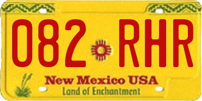NM license plate 082RHR