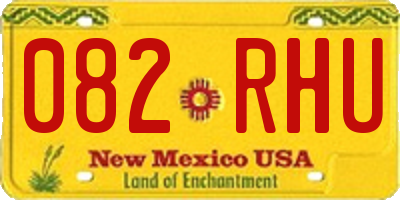 NM license plate 082RHU