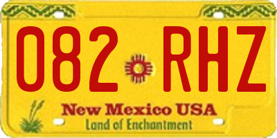 NM license plate 082RHZ