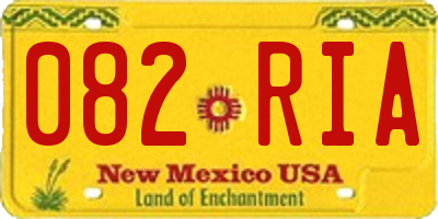 NM license plate 082RIA
