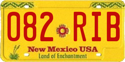 NM license plate 082RIB