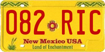 NM license plate 082RIC