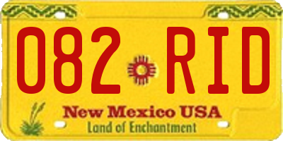 NM license plate 082RID