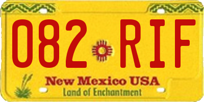 NM license plate 082RIF