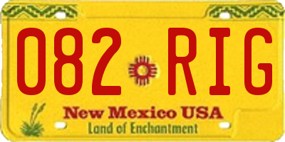 NM license plate 082RIG
