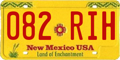 NM license plate 082RIH