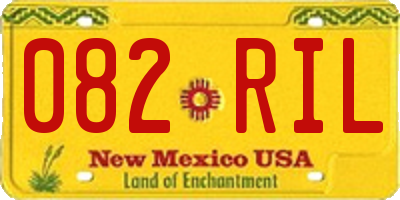NM license plate 082RIL