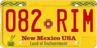 NM license plate 082RIM