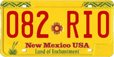NM license plate 082RIO