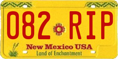 NM license plate 082RIP