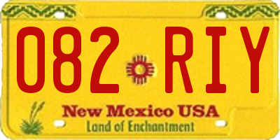 NM license plate 082RIY
