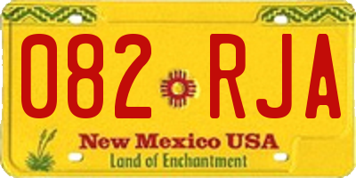 NM license plate 082RJA