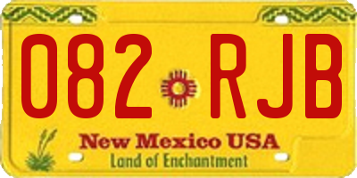 NM license plate 082RJB