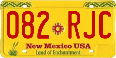 NM license plate 082RJC